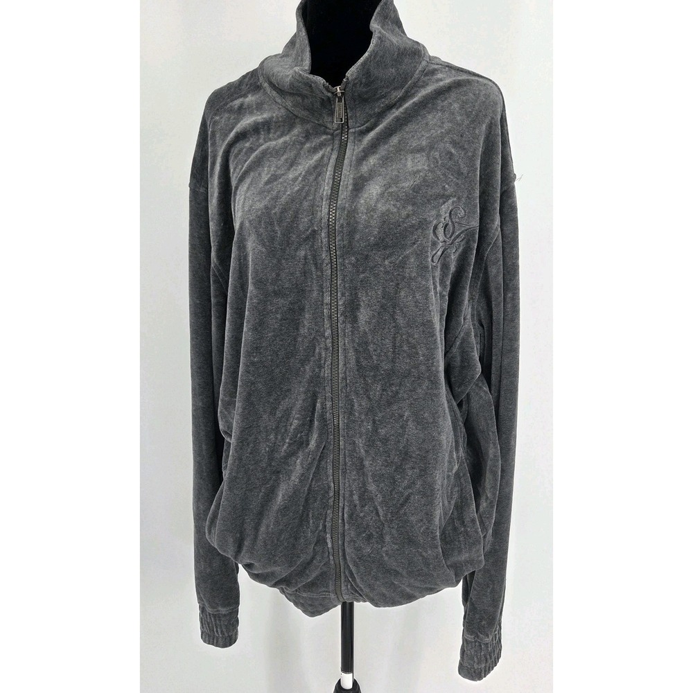 Vtg Sean John Velour Men's Track Jacket XXXL Gray Zip Hip Hop NWT